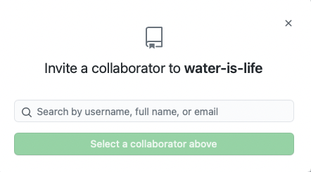 Invite collaborators by email or username!